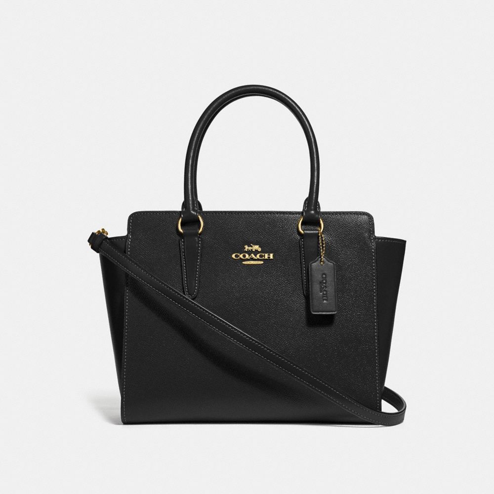 Coach leah sales satchel black