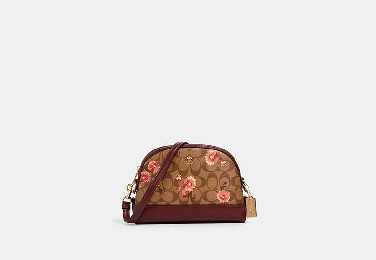 Dome Crossbody In Signature Canvas With Prairie Daisy Cluster Print