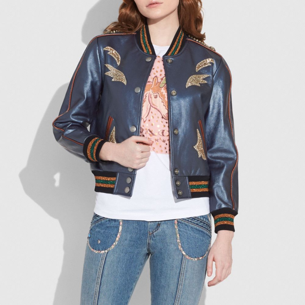 Coach varsity jacket womens best sale