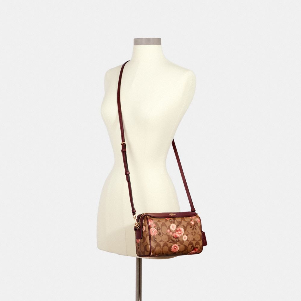 COACH®,BENNETT CROSSBODY IN SIGNATURE CANVAS WITH PRAIRIE DAISY CLUSTER PRINT,pvc,Gold/Khaki Coral Multi,Alternate View