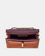 COACH®,PARKER 18 IN SIGNATURE CANVAS WITH RIVETS,Leather,Small,Brass/Rust,Inside View,Top View