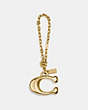 COACH®,SIGNATURE BAG CHARM,Metal,Gold/Gold,Front View