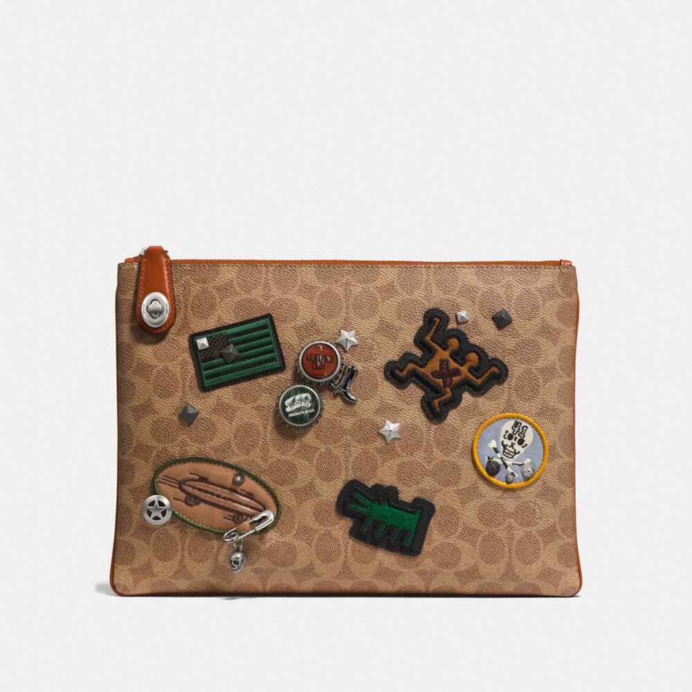 Coach X Keith Haring Pochette Turnlock En Patchwork Signature