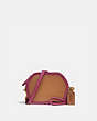 COACH®,GEOMETRIC COIN CASE IN COLORBLOCK,Leather,Mini,Brass/Light Saddle Multi,Front View