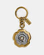 COACH®,SPINNING TEA ROSE BAG CHARM,resin,Light Gold/SILVER,Front View