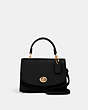 COACH®,MICRO TILLY TOP HANDLE,Leather,Gold/Black,Front View