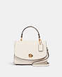 COACH®,MICRO TILLY TOP HANDLE,Leather,Gold/Chalk,Front View