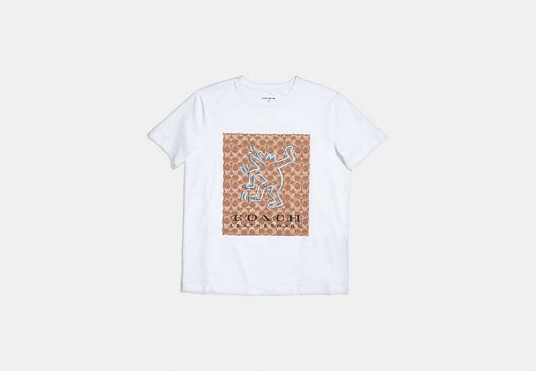 COACH®,COACH X KEITH HARING T-SHIRT,cotton,Optic White,Front View image number 0