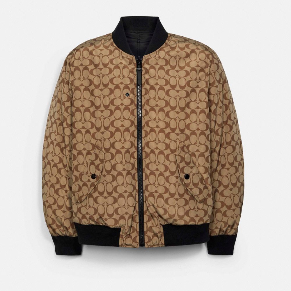 Louis Vuitton black Printed Coach Bomber Jacket