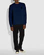 COACH®,RIBBED KNIT SWEATER,cotton,NAVY,Scale View