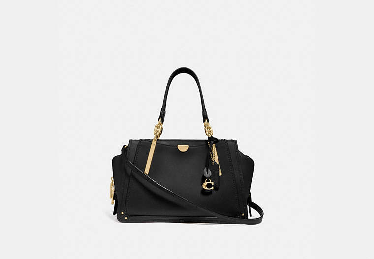 COACH®,DREAMER,Leather,Medium,Light Gold/Black,Front View