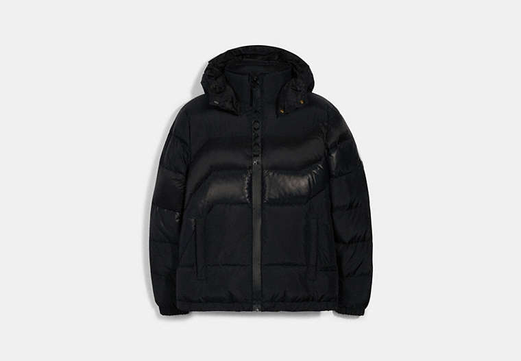 COACH®,HOODED DOWN JACKET,n/a,Black,Front View