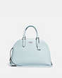 COACH®,QUINN SATCHEL,Leather,Large,Silver/Sky,Front View