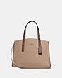 COACH®,CHARLIE CARRYALL WITH COLORBLOCK SNAKESKIN DETAIL,Pebble Leather/Exotic,Light Antique Nickel/Taupe Multi,Front View