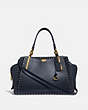 COACH®,DREAMER 36 WITH RIVETS,Leather,Large,Brass/Midnight Navy,Front View