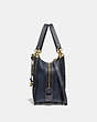 COACH®,DREAMER 36 WITH RIVETS,Leather,Large,Brass/Midnight Navy,Angle View