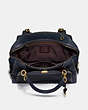 COACH®,DREAMER 36 WITH RIVETS,Leather,Large,Brass/Midnight Navy,Inside View,Top View