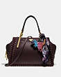 COACH®,DREAMER 36 WITH RIVETS,Leather,Large,Brass/Oxblood,Angle View