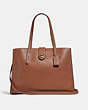 COACH®,TURNLOCK CHARLIE CARRYALL,Leather,Large,1941 Saddle/Light Gold,Front View