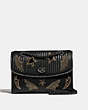 COACH®,PARKER WITH QUILTING AND CRYSTAL EMBELLISHMENT,Leather,Medium,Gunmetal/Black,Front View