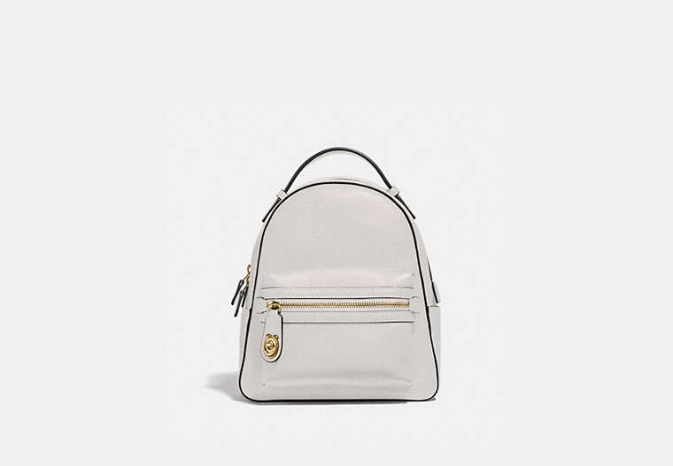 COACH®,CAMPUS BACKPACK 23,Leather,Medium,Gold/Chalk,Front View
