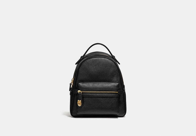COACH®,CAMPUS BACKPACK 23,Leather,Medium,Light Gold/Black,Front View