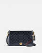 COACH®,RILEY IN SIGNATURE CANVAS,pvc,Small,Brass/Charcoal/Midnight Navy,Front View
