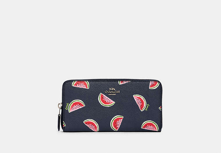 Accordion Zip Wallet With Watermelon Print