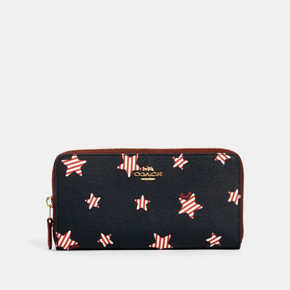 COACH® Outlet | Accordion Zip Wallet With Americana Star Print