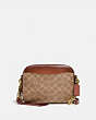 COACH®,CAMERA BAG IN SIGNATURE CANVAS,pvc,Brass/Rust,Front View