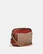 COACH®,CAMERA BAG IN SIGNATURE CANVAS,pvc,Brass/Rust,Angle View