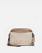 COACH®,CAMERA BAG IN SIGNATURE CANVAS,pvc,Light Antique Nickel/Sand Taupe,Front View