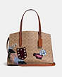 COACH®,COACH X KEITH HARING CHARLIE CARRYALL IN SIGNATURE PATCHWORK,Coated Canvas,Large,Brass/Rust,Front View