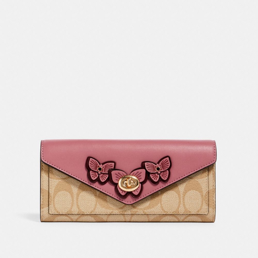 COACH Outlet Slim Envelope Wallet In Signature Canvas With Butterfly Applique