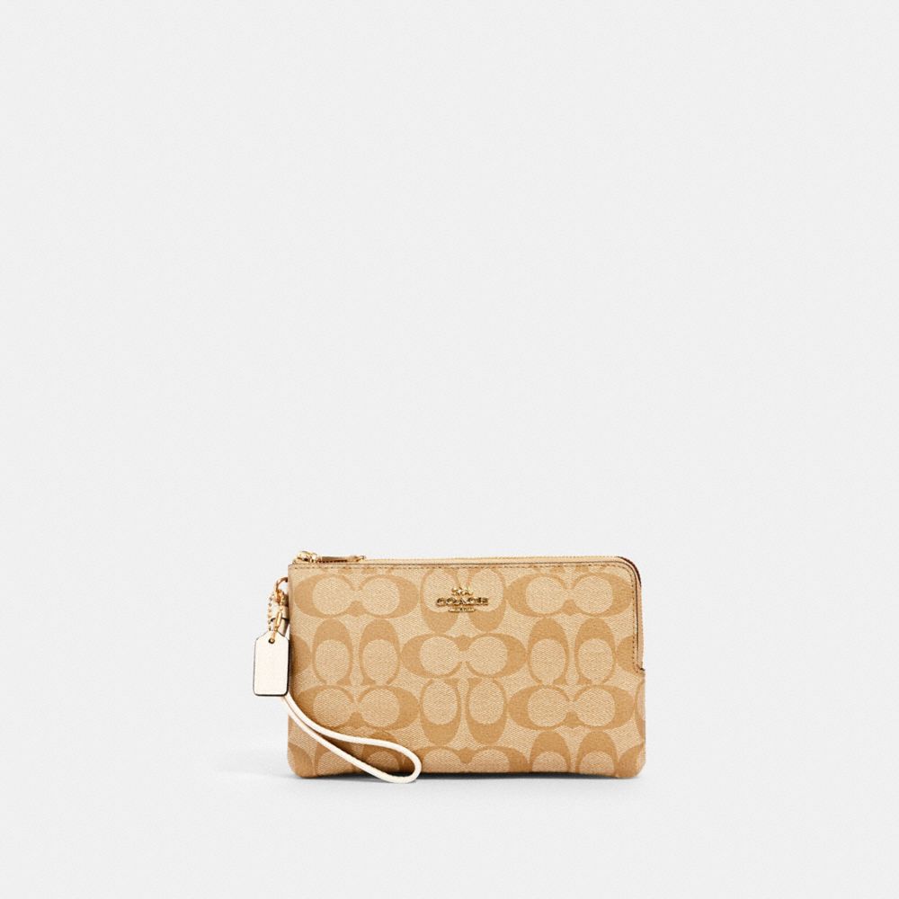 COACH® GB | Double Zip Wallet In Signature Canvas