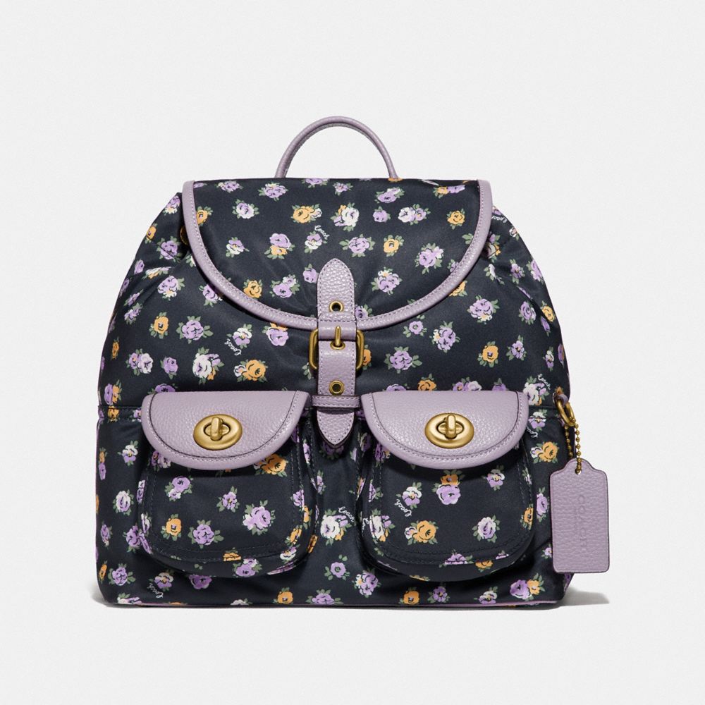 COACH Cargo Backpack With Vintage Rose Print