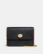 COACH®,BOWERY CROSSBODY,pusplitleather,Gold/Black,Front View