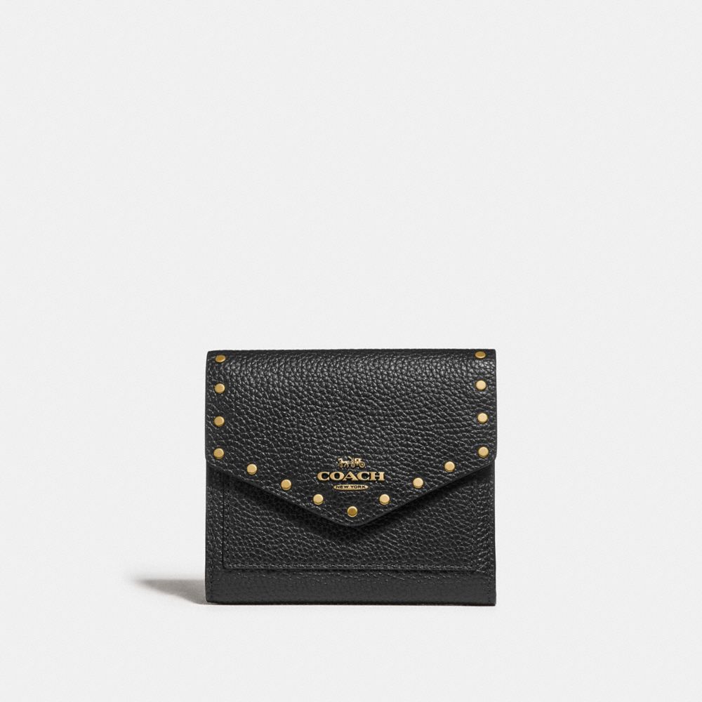 COACH®,Small Wallet With Rivets,,Front View