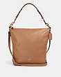 COACH®,ABBY DUFFLE,Leather,Large,Gold/Taupe,Front View
