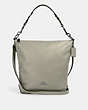 COACH®,ABBY DUFFLE,Leather,Large,Silver/PALE GREEN,Front View