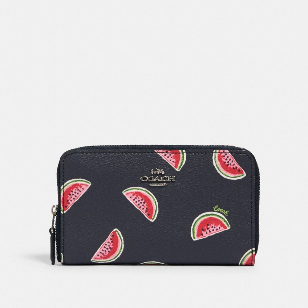 Medium Zip Around Wallet With Watermelon Print