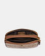 COACH®,SADIE CROSSBODY CLUTCH IN COLORBLOCK SIGNATURE CANVAS,Signature Coated Canvas,Brass/Tan/Rust,Inside View,Top View