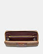 COACH®,ACCORDION ZIP WALLET IN COLORBLOCK SIGNATURE CANVAS,Coated Canvas,Mini,Brass/Tan/Rust,Inside View,Top View
