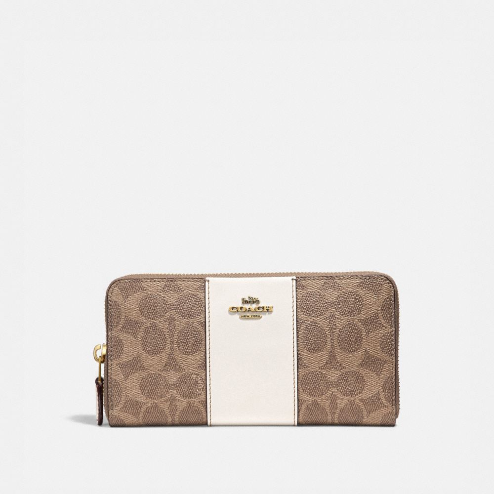 COACH®,Accordion Zip Wallet In Colorblock Signature Canvas,,Front View