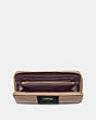 COACH®,ACCORDION ZIP WALLET IN COLORBLOCK SIGNATURE CANVAS,Coated Canvas,Mini,Brass/Tan Black,Inside View,Top View