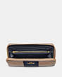 COACH®,ACCORDION ZIP WALLET IN COLORBLOCK SIGNATURE CANVAS,Coated Canvas,Mini,Brass/Tan/Ink,Inside View,Top View