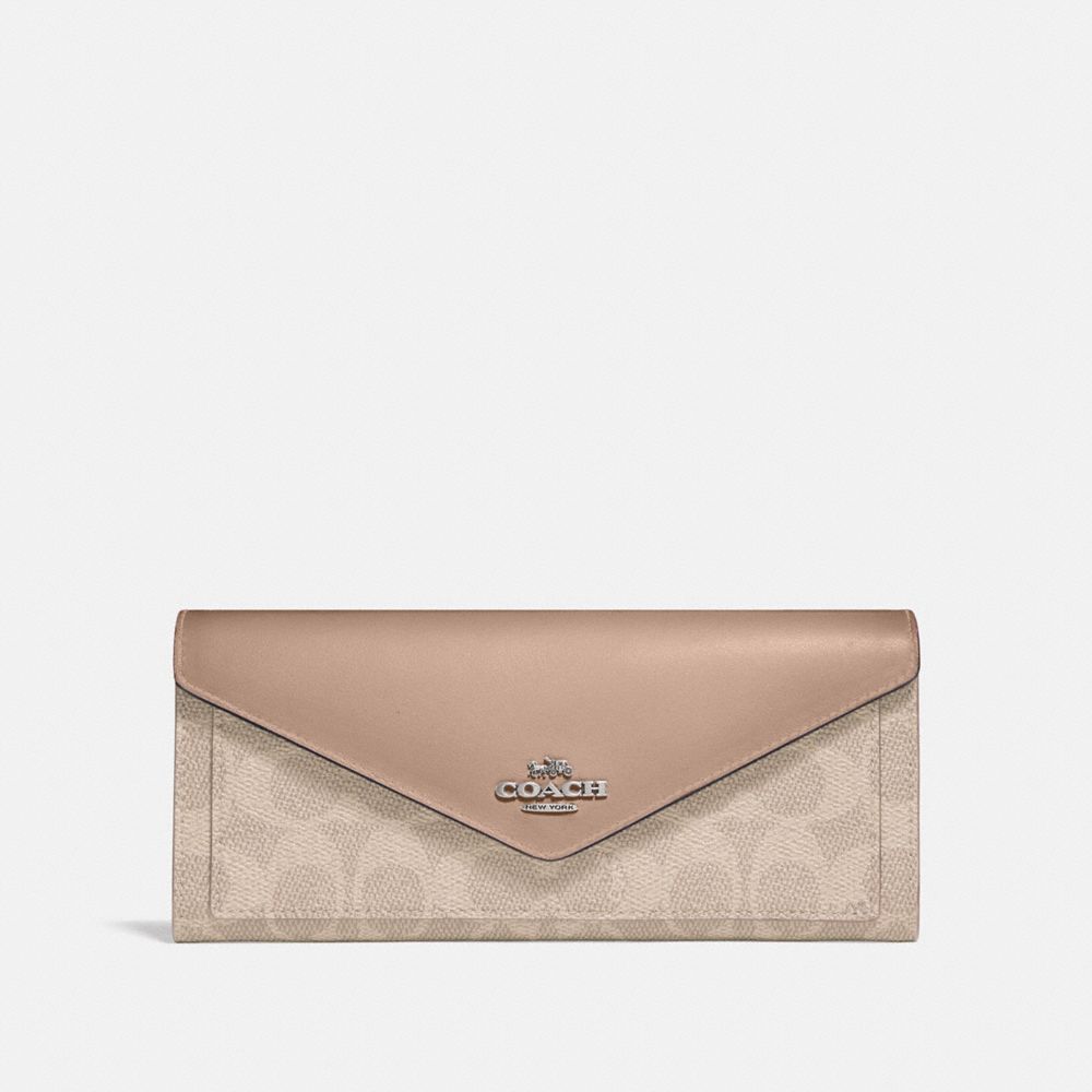 COACH®,Soft Wallet In Colorblock Signature Canvas,,Front View