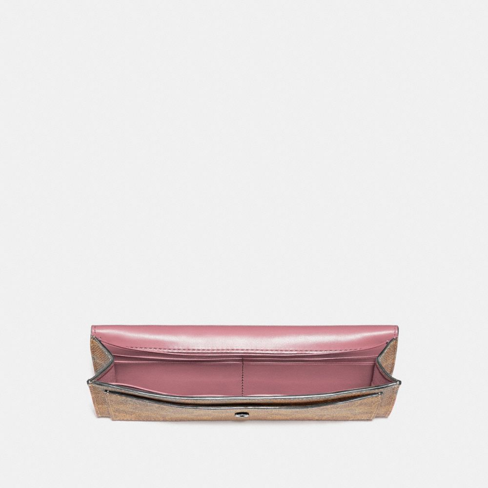 COACH®,SOFT WALLET IN COLORBLOCK SIGNATURE CANVAS,pvc,Pewter/Tan True Pink,Inside View,Top View