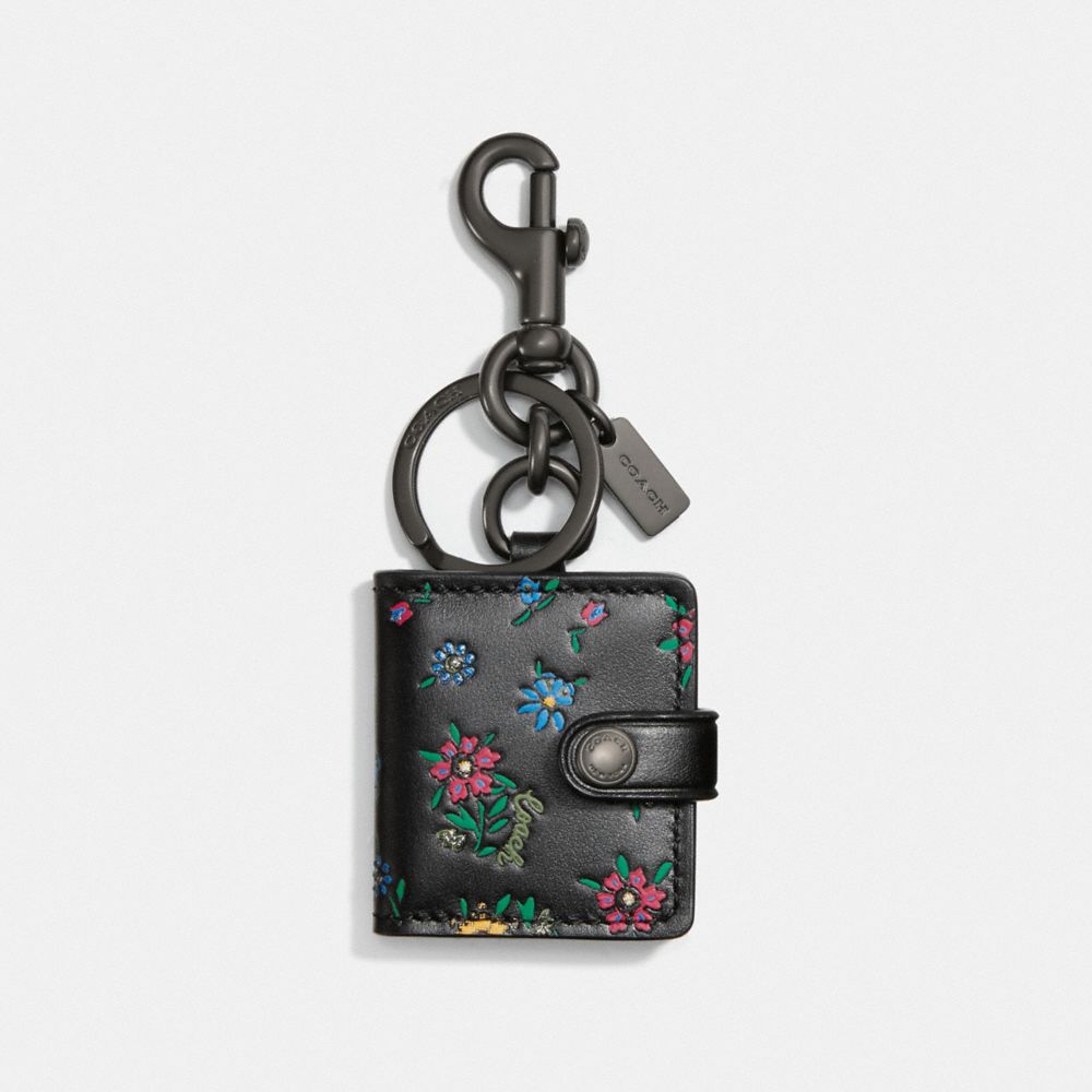 Picture Frame Bag Charm With Wildflower Print