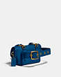 COACH®,TURNLOCK FLARE BELT BAG,Leather,Mini,Brass/BRIGHT MINERAL,Angle View